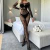 Sex Underwear Mesh Sexy Fishnet Onesie Pajamas Long Sleeve Halter Tights
