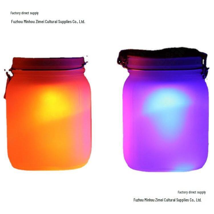 Creative Dual-Color Solar Moonlight Jar - Seven-Color Glass Gift