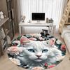 1pc Floral Cat Print Chair Carpet for Office  Machine Washable Rug for Office,  Good Gift for Family or Friends yy251225211