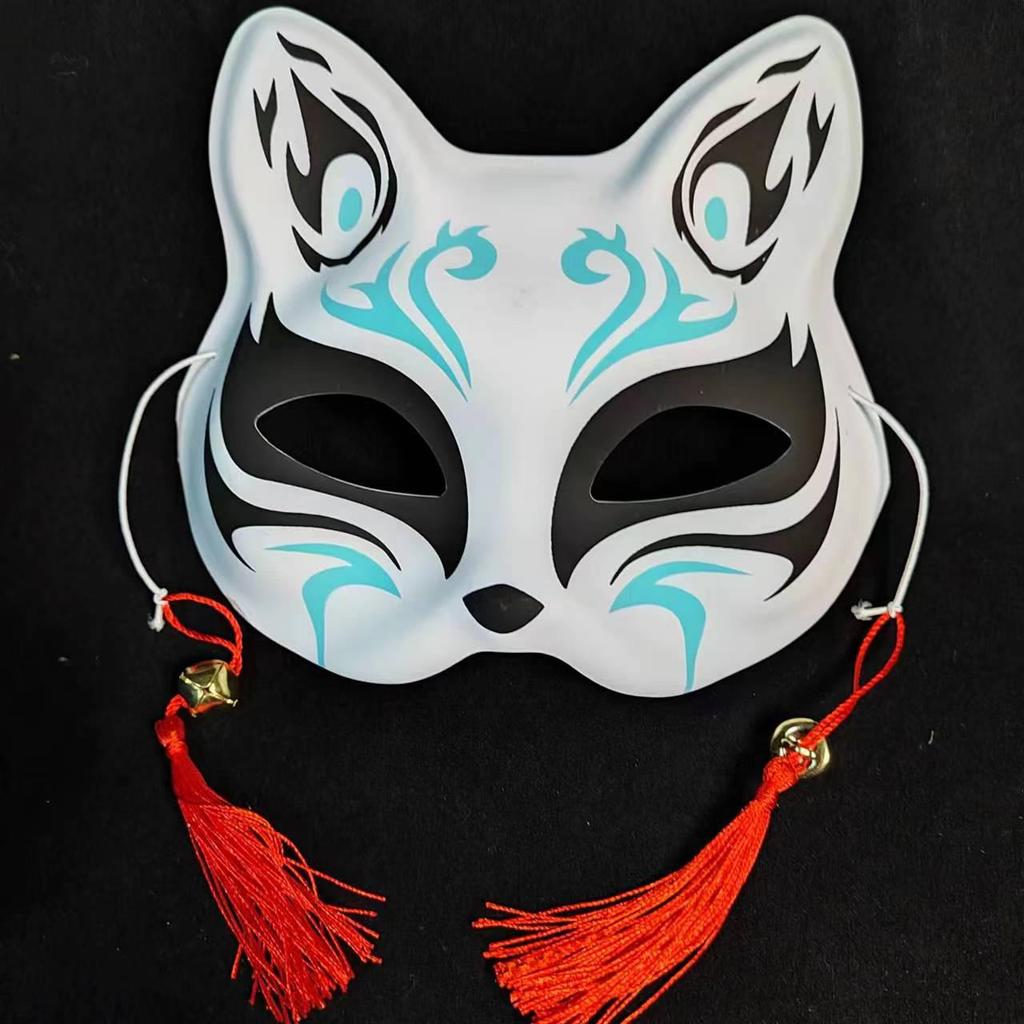 Luminous Cat Fox Mask - Hand-Painted Japanese Style Halloween Party Cosplay for Women