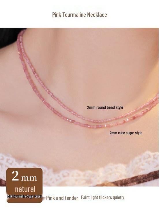 Изысканный браслет из розового турмалина ручной работы для женщин - Натуральные кристальные украшения с бусинами