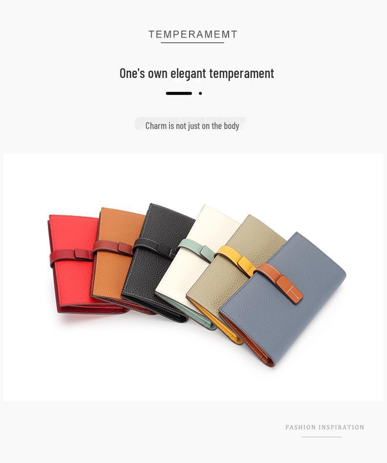 Трендовый женский длинный кошелек из натуральной кожи с цветными блоками, 2025