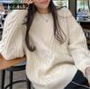 Vintage Pullover Fried Dough Twists Sweater Women Wear Loose Knit Blouse In Autumn and Winter