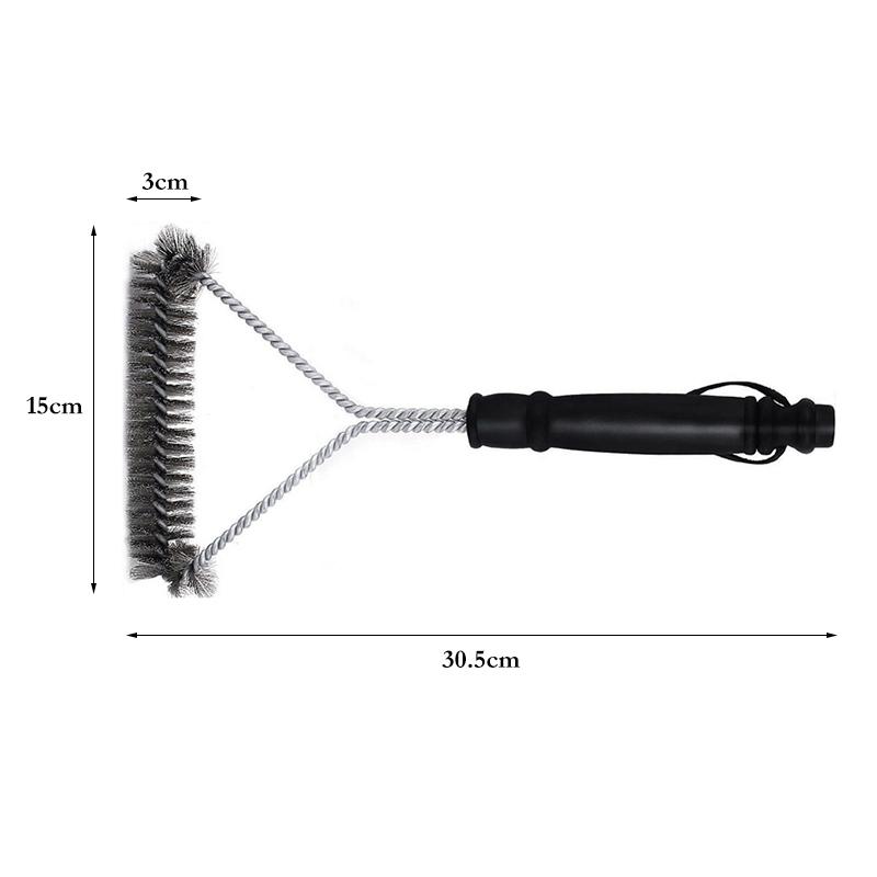 Barbecue Grill Cleaning Brush Stainless Steel Wire Bristles Grill Cleaner Metal BBQ Brush with Handle Kitchen Grill Accessories