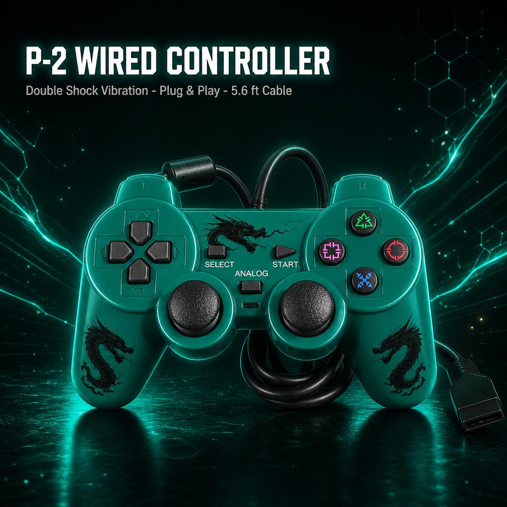 Wired Game Controller Gamepad Dual Vibration Joystick for PS2 Console Joypad 1