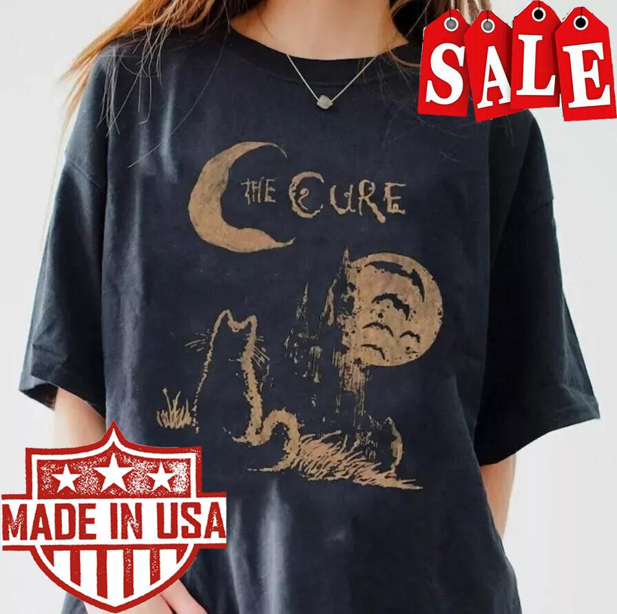Футболка The Cure Cat, Альтернативный Инди-Рок 90-х, Рок-группа The Cure, Унисекс Рубашка S-5XL, Унисекс Футболка