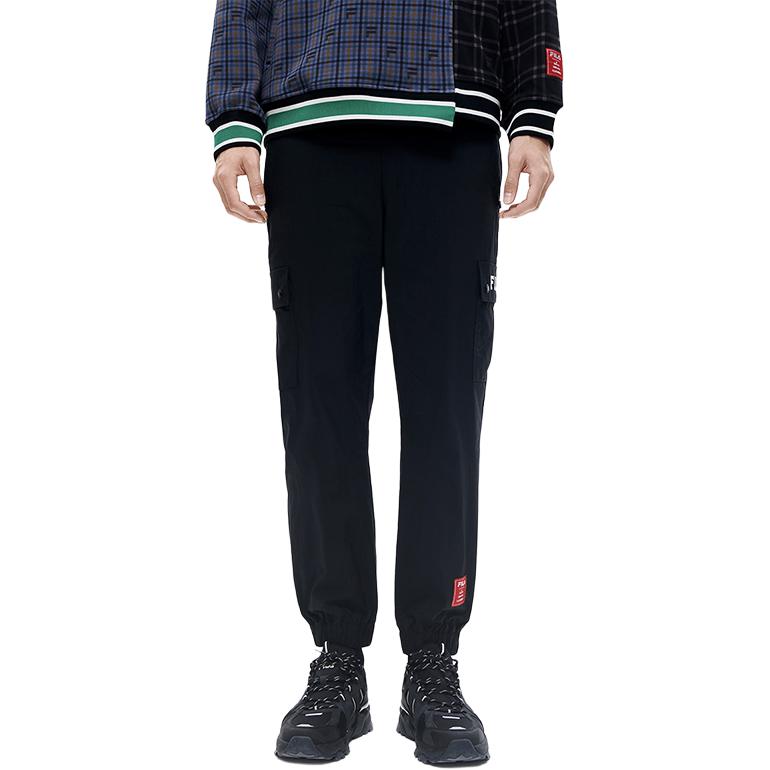 FILA X MIHARA YASUHIRO MIHARA YASUHIRO Collaboration Collection Knitted Sweatpants Men's Jet Black Moderate Cuffed Pants F11M213805F-BK