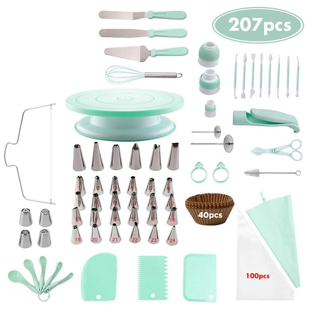 207 шт. Многофункциональный кондитерский поворотный стол Набор Креативные инструменты для выпечки своими руками Изготовление десертной выпечки