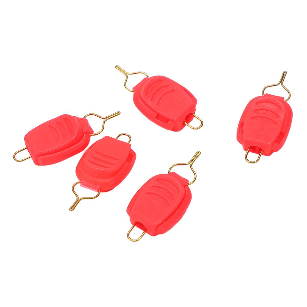 5PCS Fishing Line Stopper Baitcasting Reel Fishing Line Clip Holder Buckle Keeper Fishing AccessoriesRed