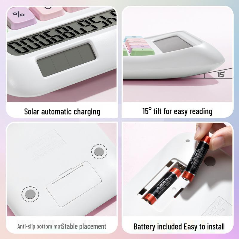 Dopamine Candy Color Solar Calculator: Multifunctional, Perfect for Students & Financial Offices