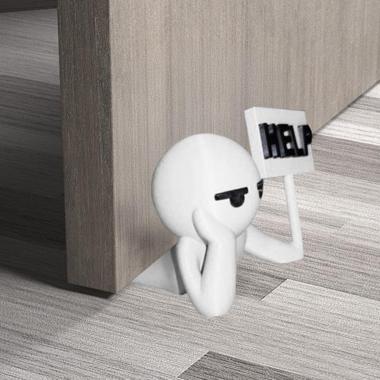 Злодей Стопор для двери Клин Защита стены Противоскользящий Ветрозащитный Без сверления Противоударный Ковер Плитка Бетон Деревянный пол Просит помощи Парень Стопор для двери