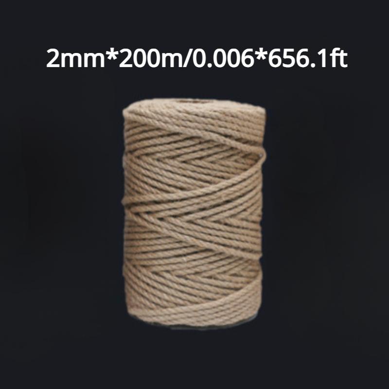 Джутовая веревка 2 мм, натуральный толстый садовый шпагат для поддержки растений, связывания в пакеты, поделок, упаковки, кружевных проектов