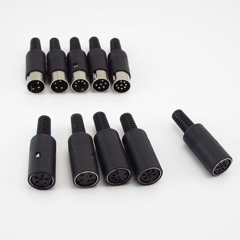 1 пара 3Pin 4Pin 5Pin 6Pin 7Pin 8Pin DIN Male Female Plug Jack с пластиковой ручкой для клавиатуры, кабельный соединительный адаптер