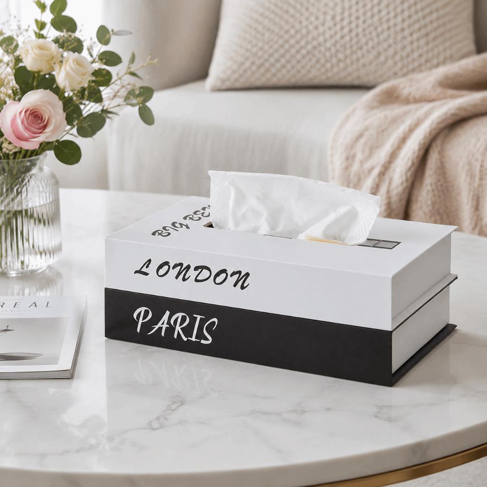 Luxury Book Style Tissue Box Ornaments Napkin Holder Case Organizer Paper Box Home Decoration