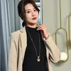 Rose Sweater Chain Long Versatile Autumn And Winter Hollow Rose Necklace Women'S Clothes Leaf Pendant