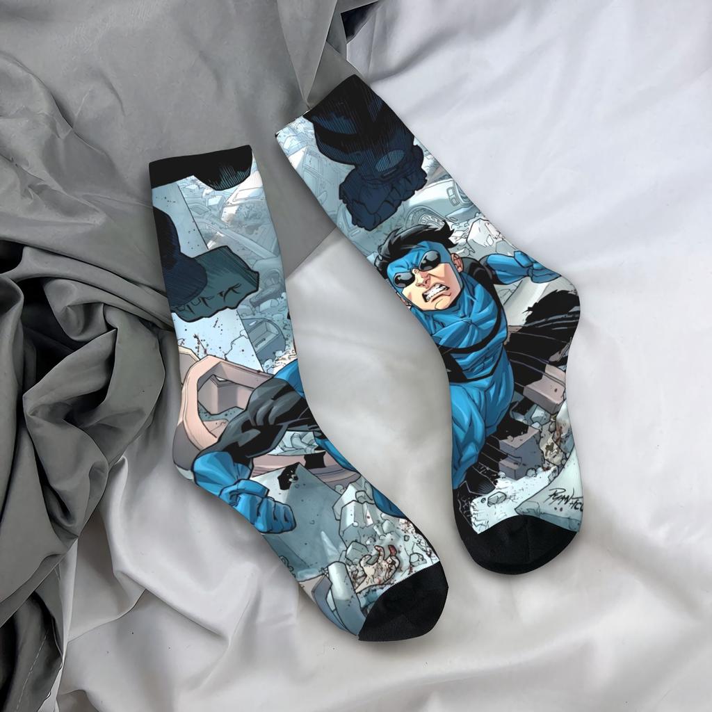 Взрослые Мужские Носки Аллен Инопланетянин Непобедимый Аниме Чулки Осень Смешные Теплые Мягкие Носки с Принтом Альпинистские Нескользящие Носки