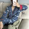 Новая домашняя одежда женская весна-осень хлопковая пижама с длинным рукавом с цветочным принтом женская домашняя одежда из 2 предметов с рисунком кота
