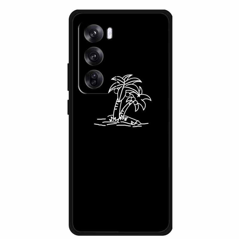 Персонализированный черный мягкий чехол из ТПУ с узором для телефона Reno 12 Pro 5G