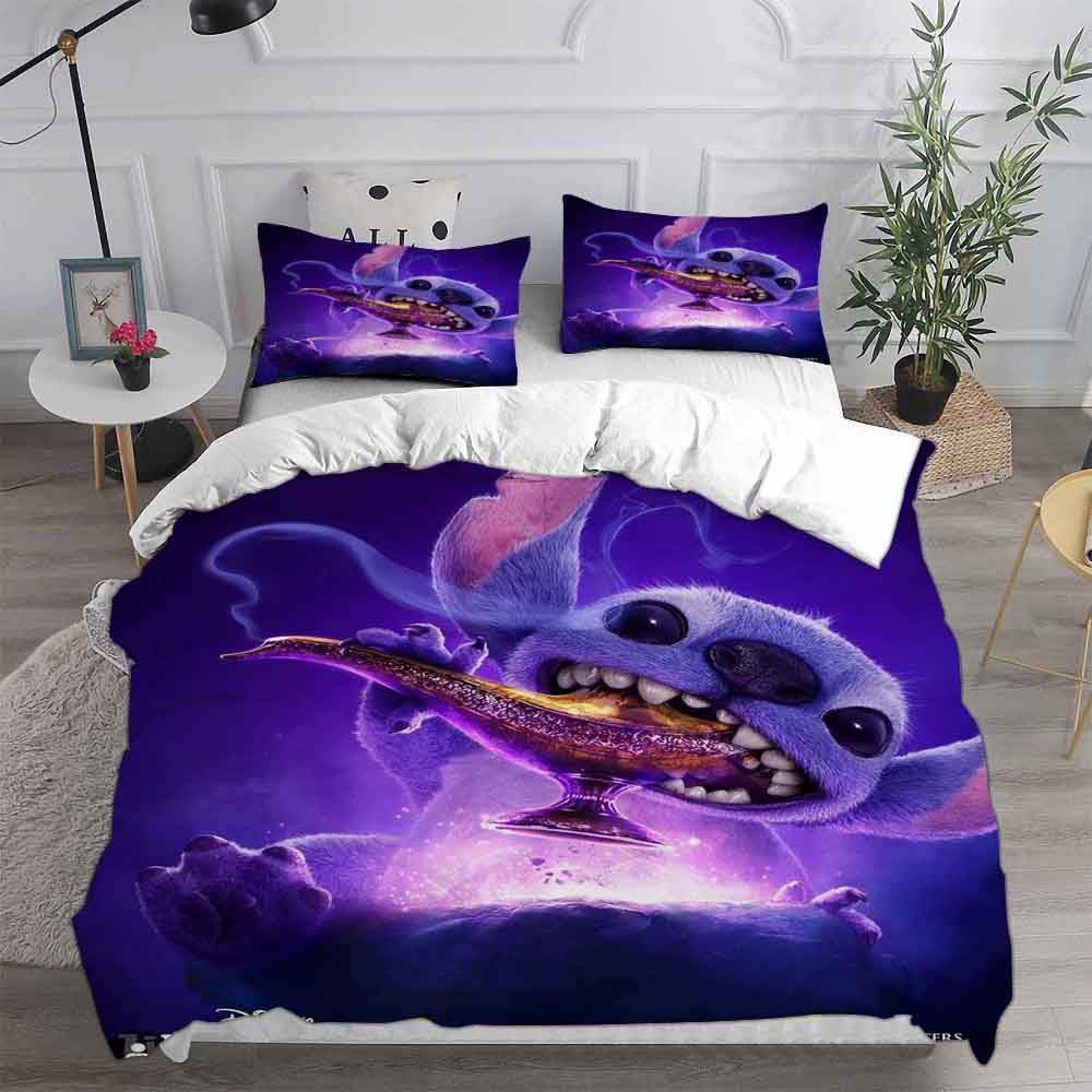 Комплекты постельного белья Lilo&Stitch Мультяшное одеяло Стеганое покрывало Покрывало на кровать Пододеяльник Наволочка Наборы из 2-3 предметов Детский Взрослый Декор для спальни