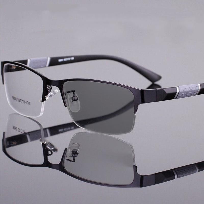 Fashion Luxury Men's Business Photochromic Myopia Glasses Unisex Vintage Anti-blue Light Eyewear Classic Retro Color Changing Sunglasses