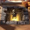 Коврик для пола из хрустального бархата, 3D-коврик на Хэллоуин, Скелет с оптической иллюзией, Реалистичный узор с глубиной, Жуткое украшение для прихожей, Тыква, Нескользящая дверь