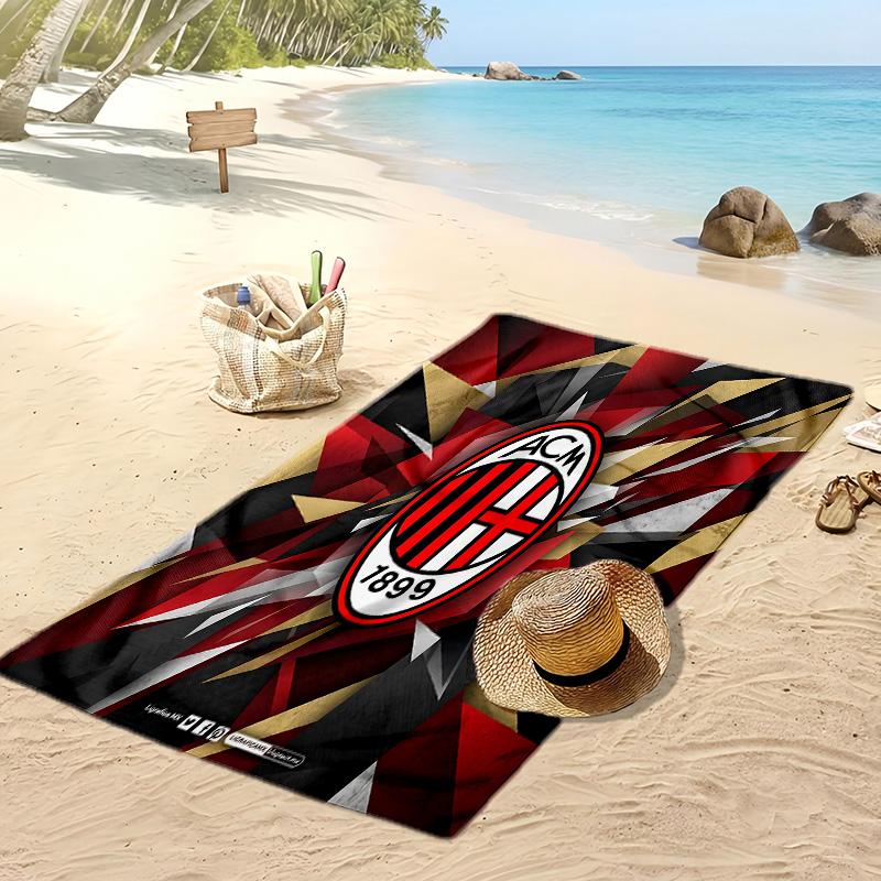 Пляжное полотенце с принтом AC Milan, быстросохнущее, мягкое, портативное, большое, прямоугольное, пляжное покрывало для путешествий, бассейна