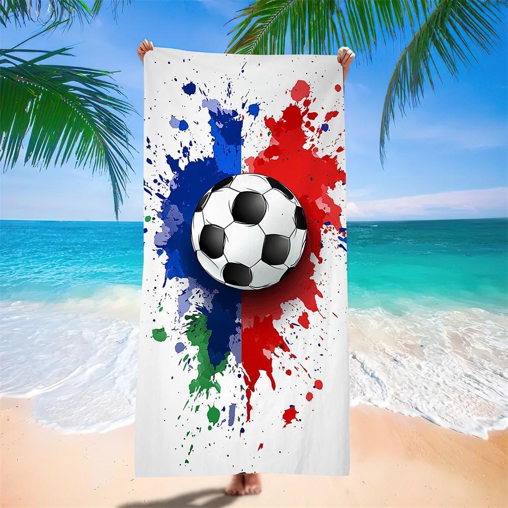 Water-Absorbing Portable Adult Football Beach Towel European, American And South American Bath Towel Digital Printing Factory
