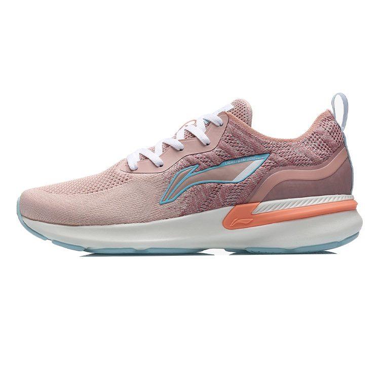 Li Ning Arashi Тканевые Нескользящие, Дышащие, Легкие С амортизацией Низкие Кроссовки для бега Женские Розово-голубые ARHR132-2
