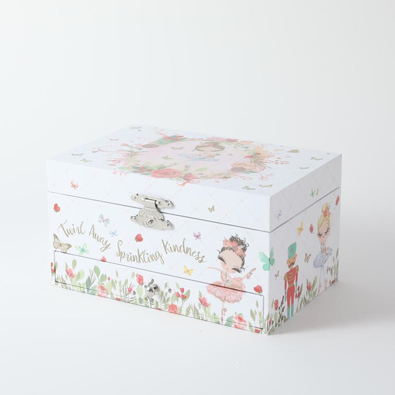 Cartoon Unicorn Design Musical Jewelry Box Eco-Friendly Durable Wooden Box for Kids Jewelry Storage Gift