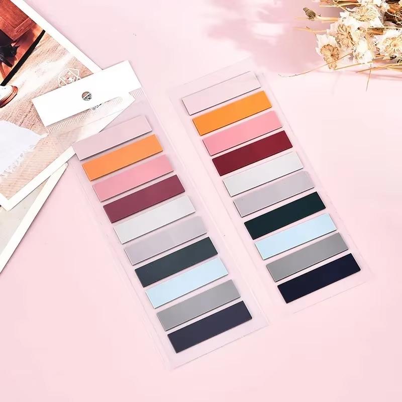 200 шт. Индексные крутые самоклеящиеся заметки Широкий ярлык ПЭТ Канцелярские наклейки Студенты Водонепроницаемый блокнот Однотонный журнал Однотонный блокнот