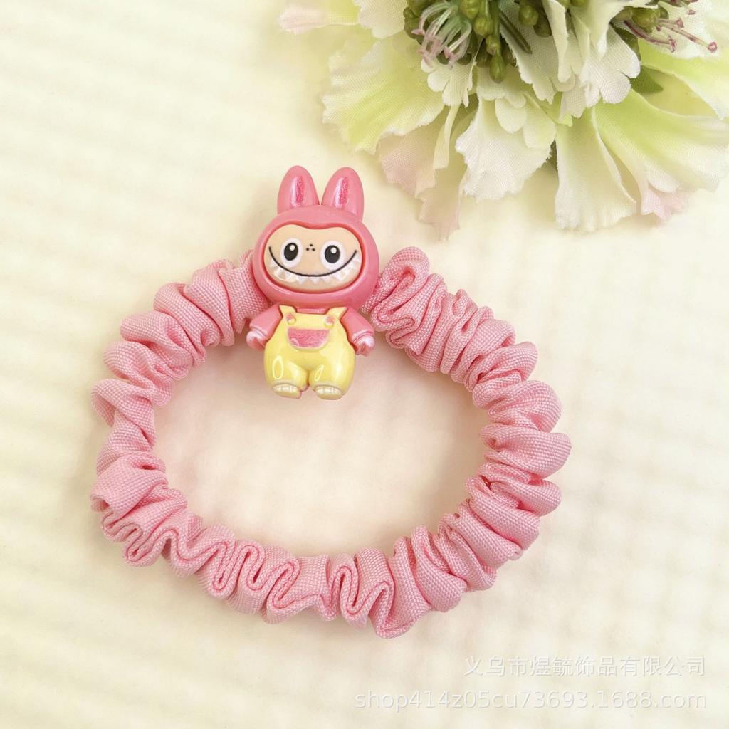 5 шт. Мультяшная резинка для волос Labubu молочно-белого цвета для женщин и детей