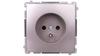 Simon Basic Gniazdo Pojedyncze Z/U Z Przesłonami Stal Inox Bmgz1Z.01/21