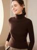 Women's High Neck Ribbed Cashmere Sweater - Slim Fit, Versatile Knit Top