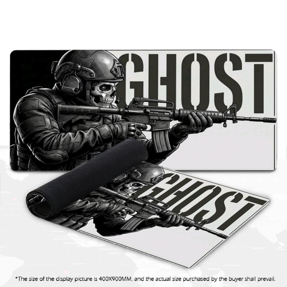 XXL Ghost Soldier Tactical Pattern Gaming Mouse Pad Non Slip Desk Mat For PC Laptop Keyboard Military Themed Office Surface