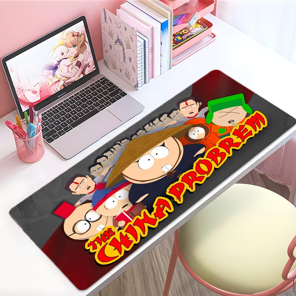 Funny Classic Cartoon Ssouth Park Mouse Pad Large Thick Desk Pad Stitched Edges Gaming Mouse Mat For Pc