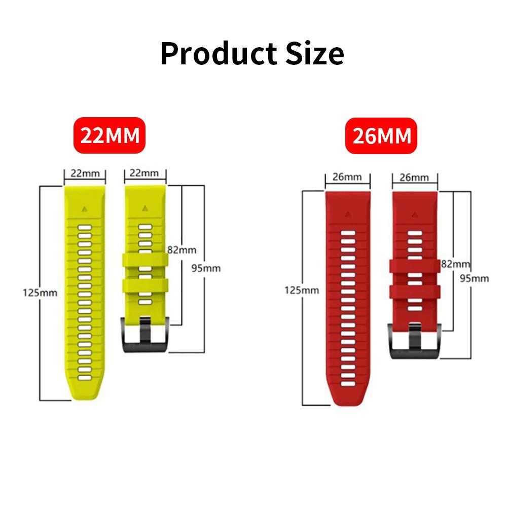 QuickFit 22mm 26mm Two Tone Silicone Strap For Garmin Fenix 8 E 7 7X 6X Pro 5XPlus Epix Pro Gen 2 47mm 51mm/Enduro 3 Watchband