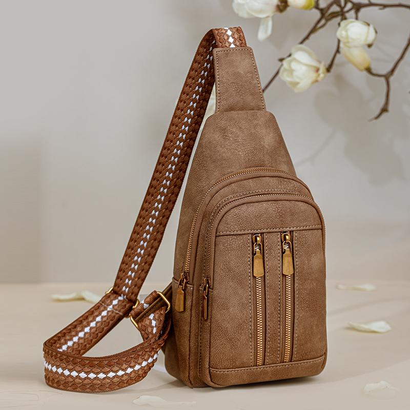Большая вместительная ретро-сумка на грудь для женщин, сумка через плечо, дорожная сумка из искусственной кожи
