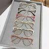 Personalized Luxury Metal Plain Glasses Women Clear Cat Eye Eyewear Anti-Blue Light Optical Spectacles Trendy Computer Glasses