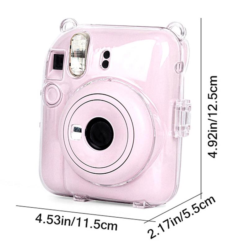1 Набор Для Instax Mini 12 Прозрачная Сумка для Камеры Дорожная Сумка на Плечо с Милыми Наклейками Прозрачный Ремешок-Шнурок для Камеры Наклейки