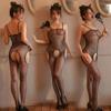 Plus Size Sexy Xxxxl Fishnet Bodysuit Costume Women Bodystocking Lingerie for Woman Underwear Body Suit Open Bra Transparent