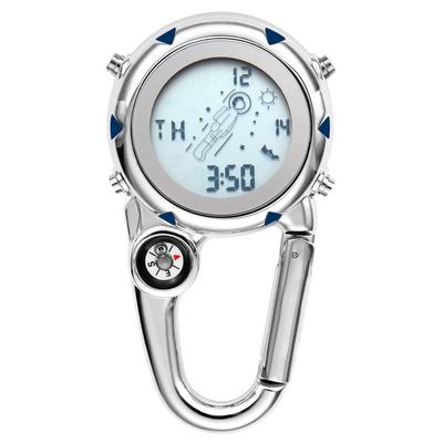 JEWELRYWE Часы с карабином Цифровые часы с клипсой Брелок Часы с карабином 3ATM Водонепроницаемые унисекс