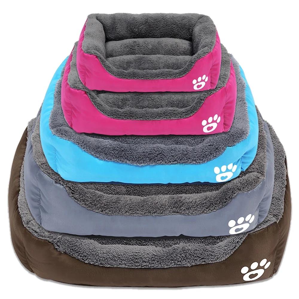 Pet Sofa Dog Bed Soft Fleece Warm Dog House Waterproof Bottom For Small Medium Large Dogs Cats Beds House