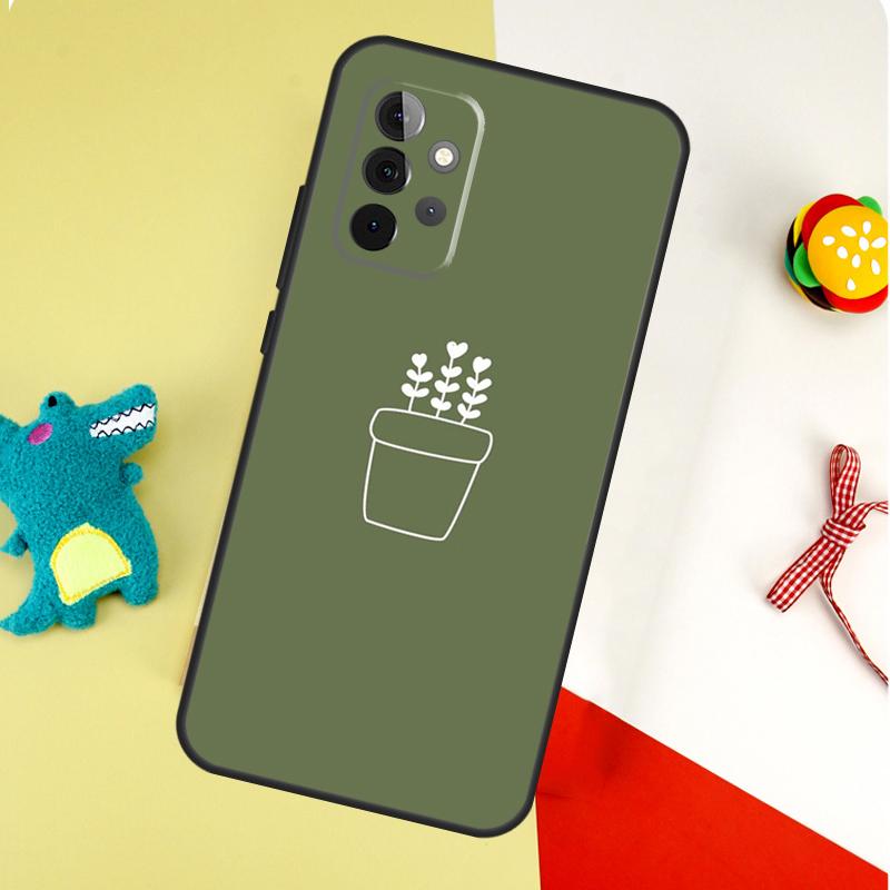 Зеленая эстетика Для Samsung Galaxy A54 A34 A14 A55 A35 A15 A53 A33 A13 A05 A06 A16 A22 A32 A52 Чехол для телефона