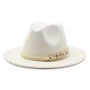 Wide Brim Simple Church Derby Top Hat Panama Solid Felt Fedoras Hat Men Women