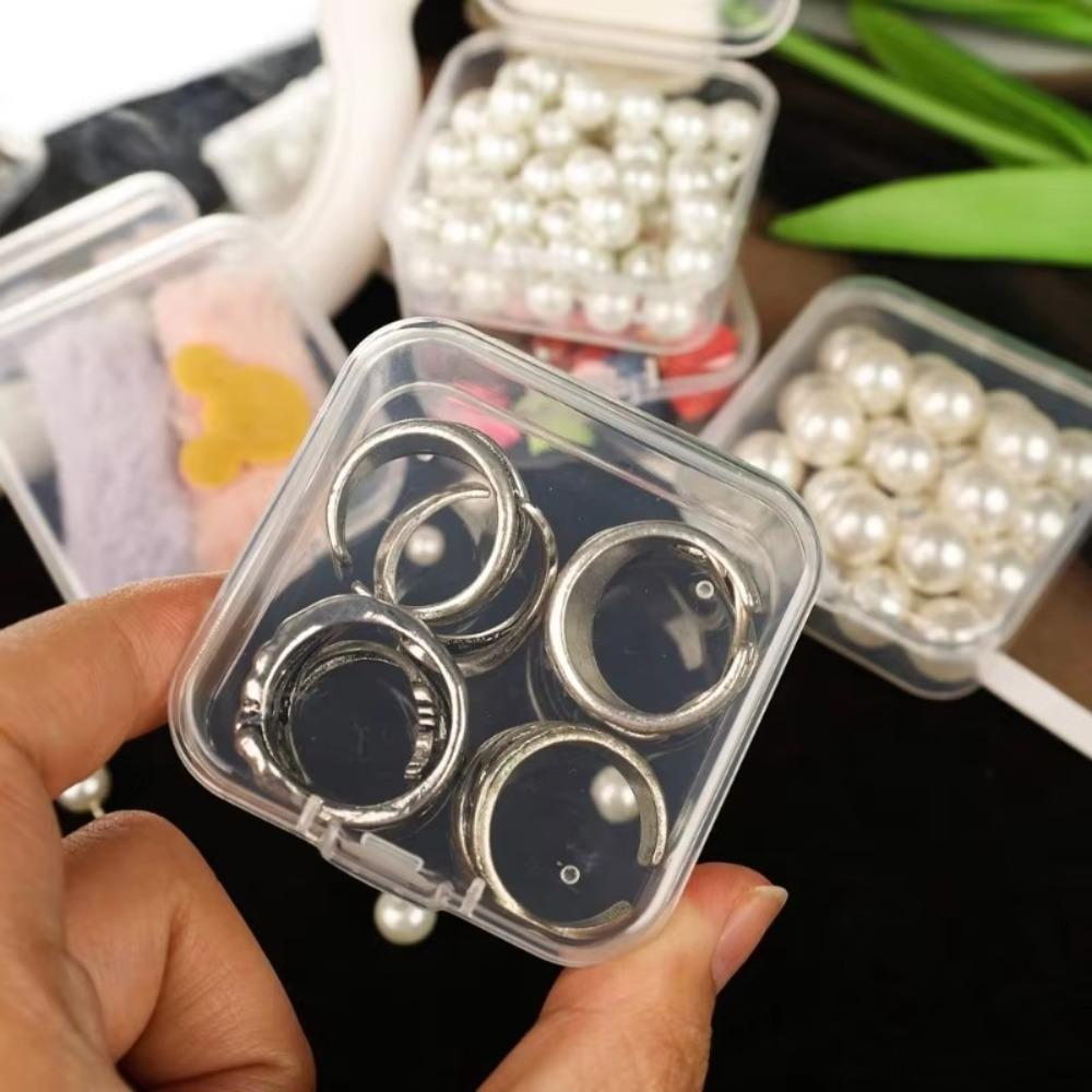 Plastic Transparent Storage Box DIY Earrings Storage Case Jewelry Storage Accessories