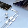 Разветвитель для наушников Type C с поддержкой PD60W, Hi-Fi звук, кабель в нейлоновой оплетке, одновременная зарядка и использование звука
