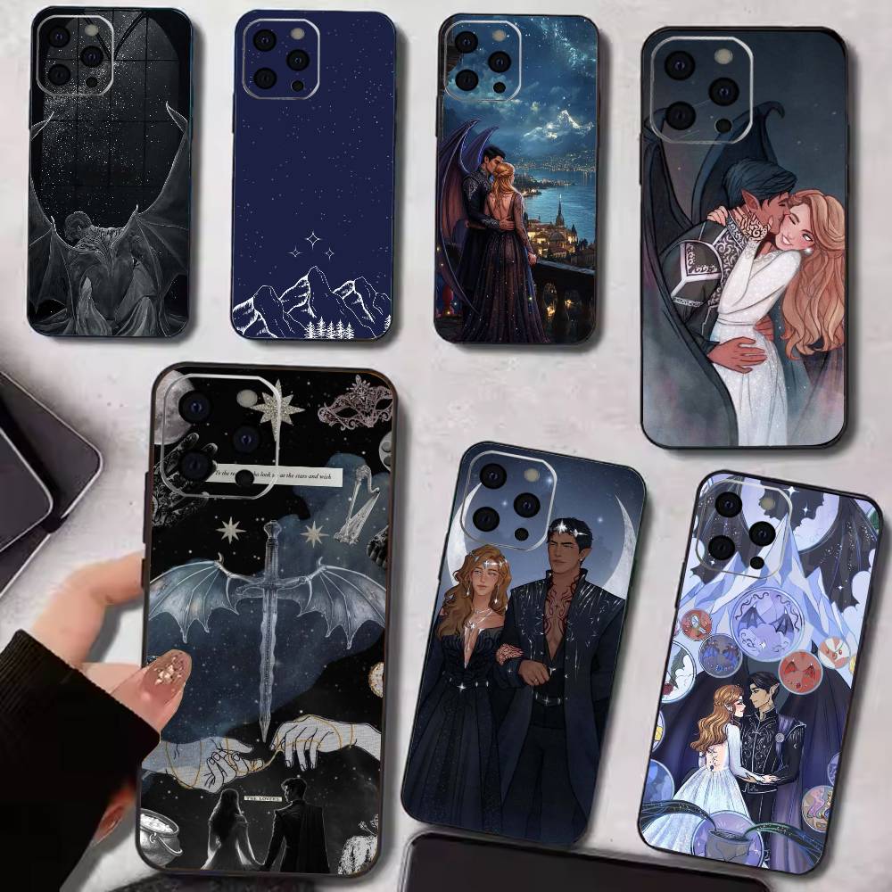 Чехол для телефона Acotar A Court of Mist and Fury для iPhone 17,16,15,14,13,12,11 Plus,Pro Max,XS, Мягкий силиконовый черный чехол