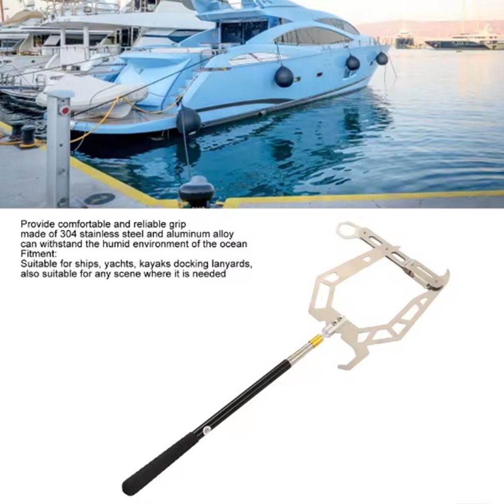 Telescopic Rod Dock Hook Stainless Steel Long Distance Threader Telescoping Boat Hook  Stop Ship