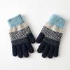 Knitted Gloves for Men and Women with Thick Velvet and Anti Cold Touch Screen Gloves Finger Jacquard Warm Outdoor Cycling Gloves