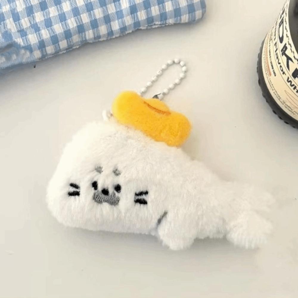 Fluffy Seal Plush Keychain Plush Bag Charm Q-version Animal Key Pendant Kids